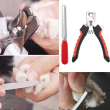 Pet Supplies Portable Dog Cat Nail Clipper + File Kit Stainless Steel Toe Care Dogs Claw Nails Cutter Scissor Grooming J