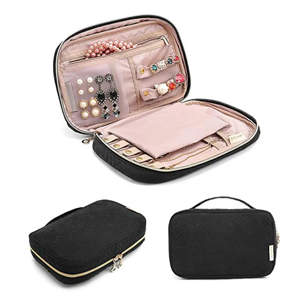 

Large-capacity jewelry necklace Storage Bag Portable Travel earrings ring Organizer Women bracelet jewelry Collecting Case