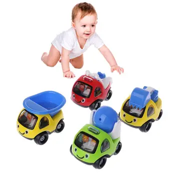

4Pcs Simulation Cute Engineering Cars Model Pull Back Toy Children Plastic 3D Construction Vehicle Kids Educational Toys Childre