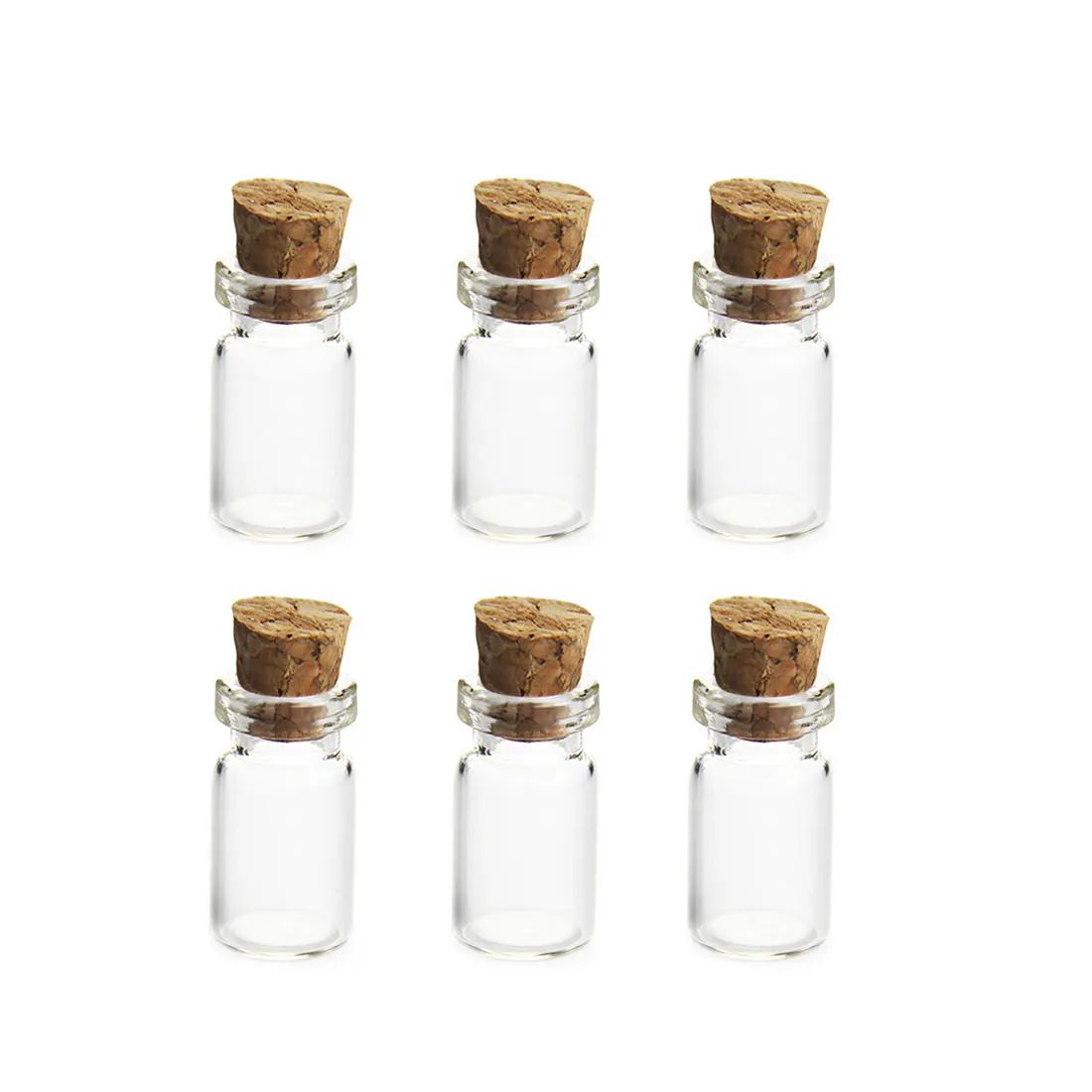 New 6Pcs 16*35MM 2ML Mini Glass Storage Bottles Empty Sample Bin Jars