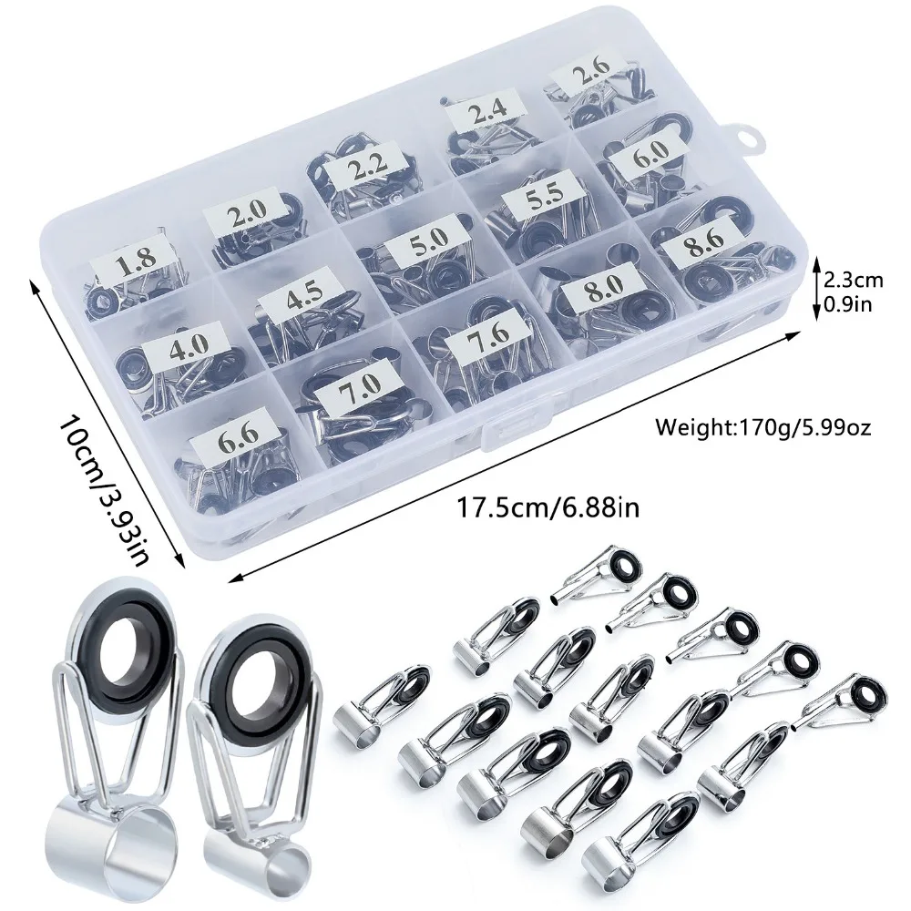 Sougayilang 75Pcs/Box Telescopic Fishing Rod Guide Tip Repair Kit Rod Eye Rings Fishing Rod Guide Fishing Tackle Sougayilang 75Pcs/Box Telescopic Fishing Rod Guide Tip Repair Kit Rod Eye Rings Fishing Rod Guide Fishing Tackle