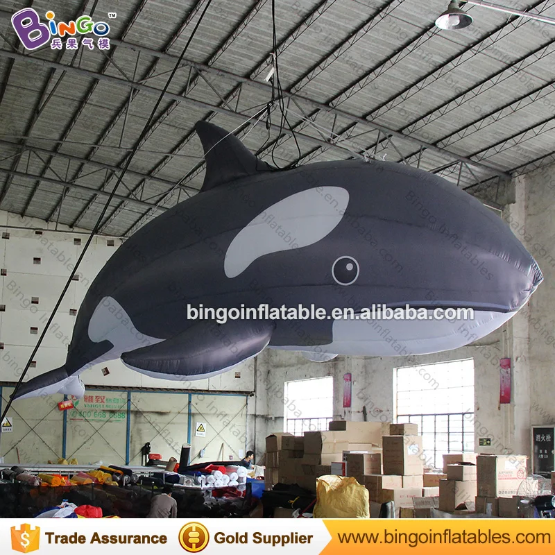  5m long inflatable whale with mini blower toy