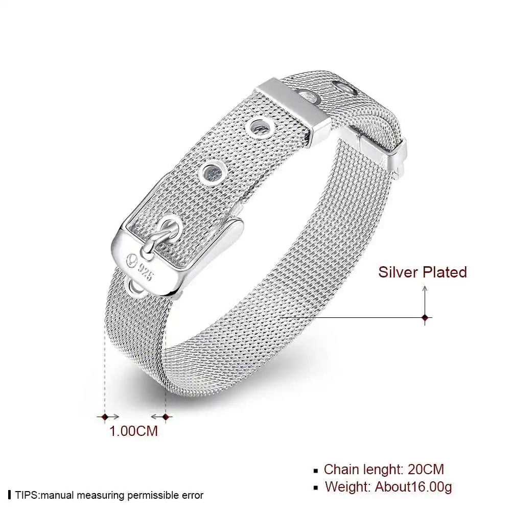 Браслет мужской из сетчатой ткани 10 мм с серебряным покрытием 925|bracelet 10mm|silver plated