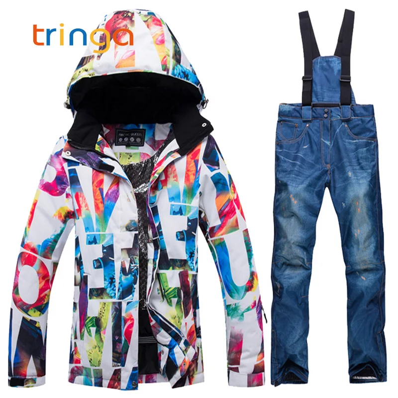 جديد المرأة الدعاوى التزلج على الجليد مجموعات تنفس للماء يندبروف الشتاء الثلوج السترات و السراويل التزلج دعوى للمرأة