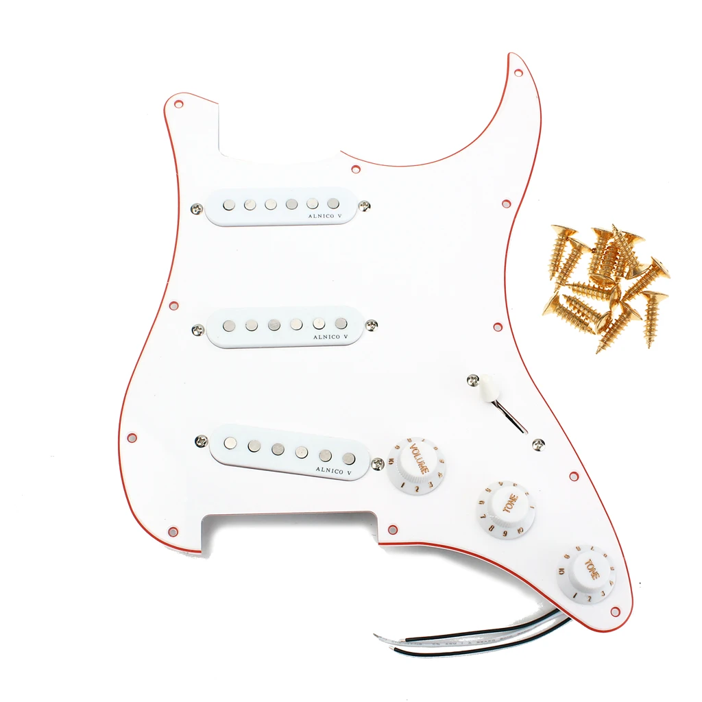 Set of Prewired Alnico V Pickguard for Fender Stratocaster Guitar with 11 Screws Musical Instruments Accessory