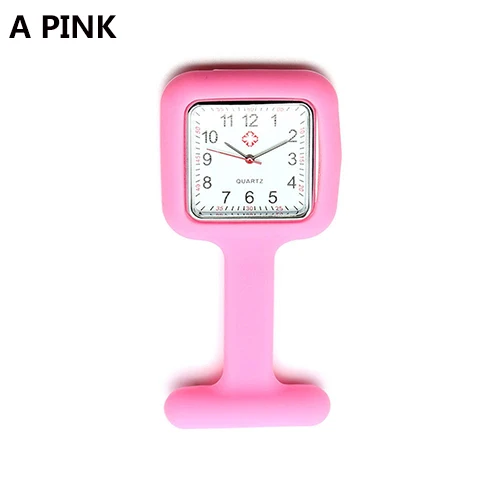 Портативный брелок часы силиконовые медсестры часы Брошь Туника Брелок часы с бесплатной батареей доктор медицинская медсестры часы кварцевые с зажимом - Цвет: Style A Pink