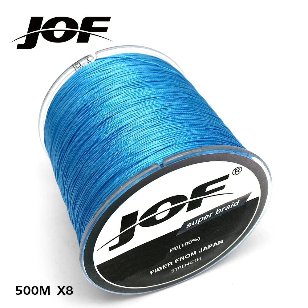 JOF плетеная леска 8 нитей синий 100 м 150 300 500 1000 соленая вода рыболовная linha multifilamento