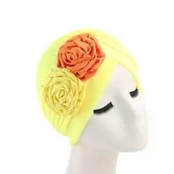 2019 однотонные хрустальные цветы Эластичный Тюрбан с оборками шапки бини банданы шарф для головы головные уборы для женщин 03