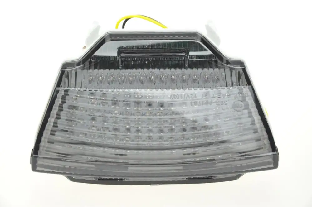 Светодиодные задние фонари тормоза задний фонарь со встроенными поворотными сигнала индикаторная лампа для Kawasaki 11-15 ZX10R - Цвет: Темно-серый