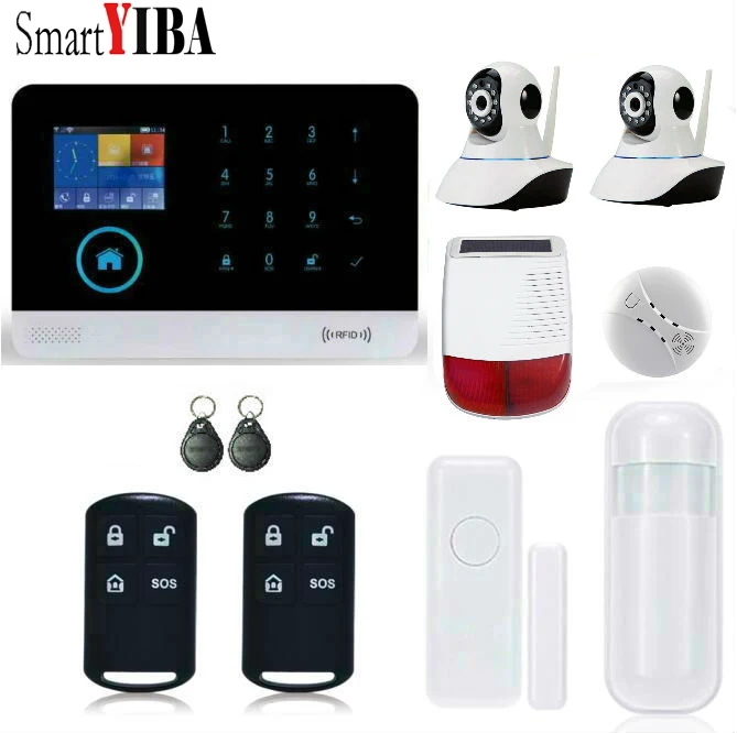 SmartYIBA RFID GSM WIFI GPRS Intruder font b Alarm b font Kits Waterproof Outdoor Solar Siren