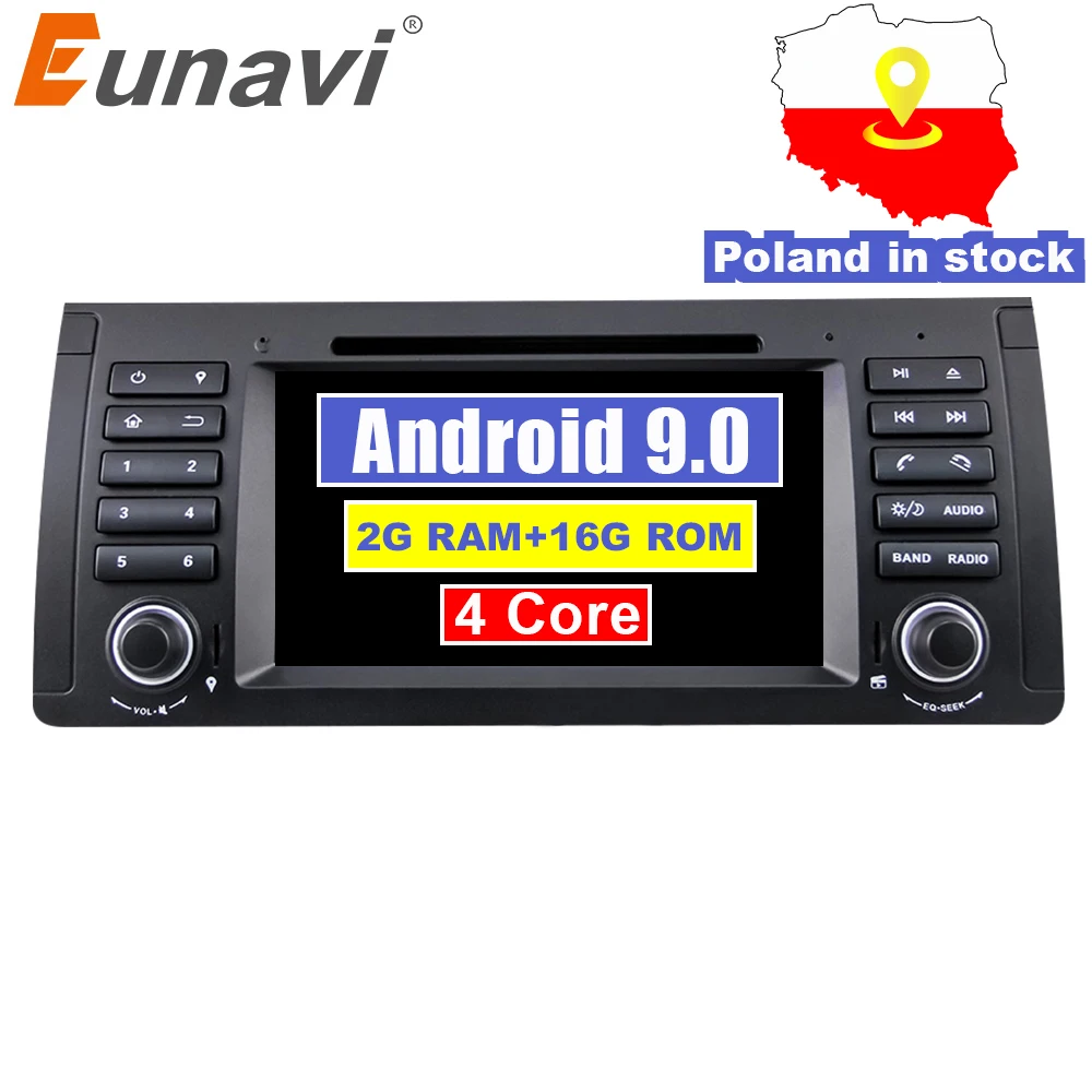 Eunavi 1 din Android 9,0 автомобильный DVD gps навигатор стерео для BMW E53 E39 X5 1din Мультимедиа Радио стерео плеер головное устройство 1024*600