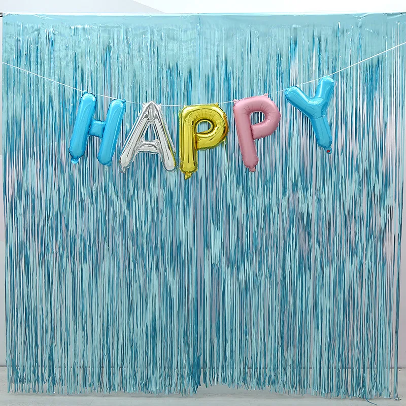 

1*2M Light blue Rose Gold Curtain Scene Props Photo Background Halloween Wedding Birthday Party Wall Decoration Party Supplies