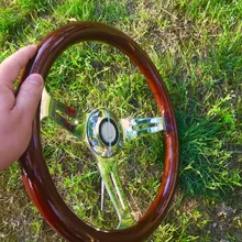 Универсальный Высококачественный деревянный руль Phoebe 350 мм/14 дюймов, Руль Гоночного Автомобиля, три гоночных колеса Phoebe