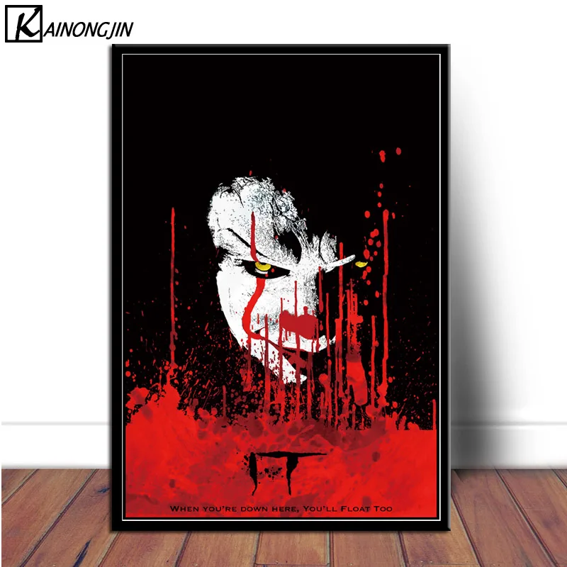 

Art Poster IT Horror Movie Stephen King Pennywise Posters and Prints Wall Picture Canvas Painting Room Home Decoration