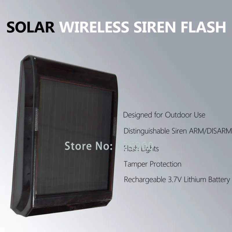 Wireless Outdoor Waterproof Solar-powered Strobe Siren Alarm Horn compatible with G90B APP control GSM WIFI alarm System