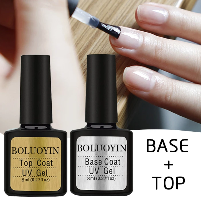 

Base and Top Coat Gel Nail Polish UV 8ml Transparent Gel Lacquer Primer Soak Off Primer Gel Polish Nail Art Manicure