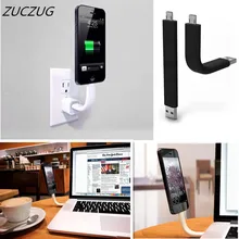 ZUCZUG Micro Flexible USB Data Charger Cable for IPhone 5s 6s Mini Bend Holder Sync Data Transfer Line for Samsung Galaxy S3/5/6