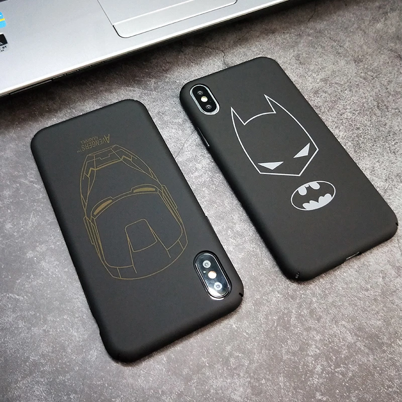 

Marvel Batman Plastic Case for Coque iPhone 5 5S 6 6s 7 8 Plus Iron Man Suprem Man Matte Cover for iPhone X Xr XS Max Case Funda