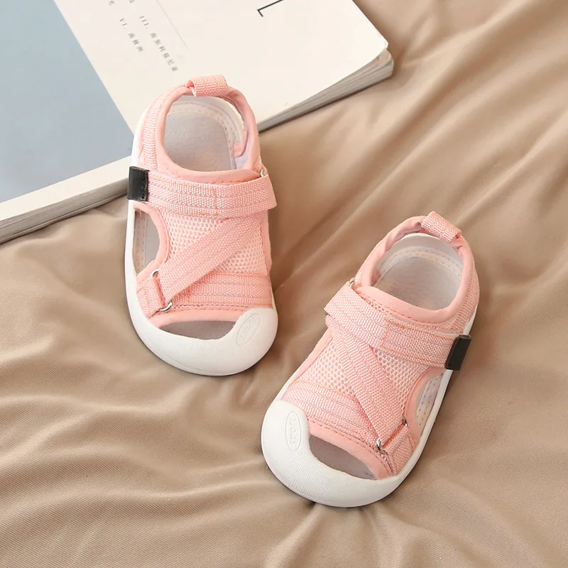 Летняя детская обувь повседневная обувь для маленьких девочек и мальчиков Нескользящая дышащая Высококачественная пляжная обувь для детей - Цвет: Розовый