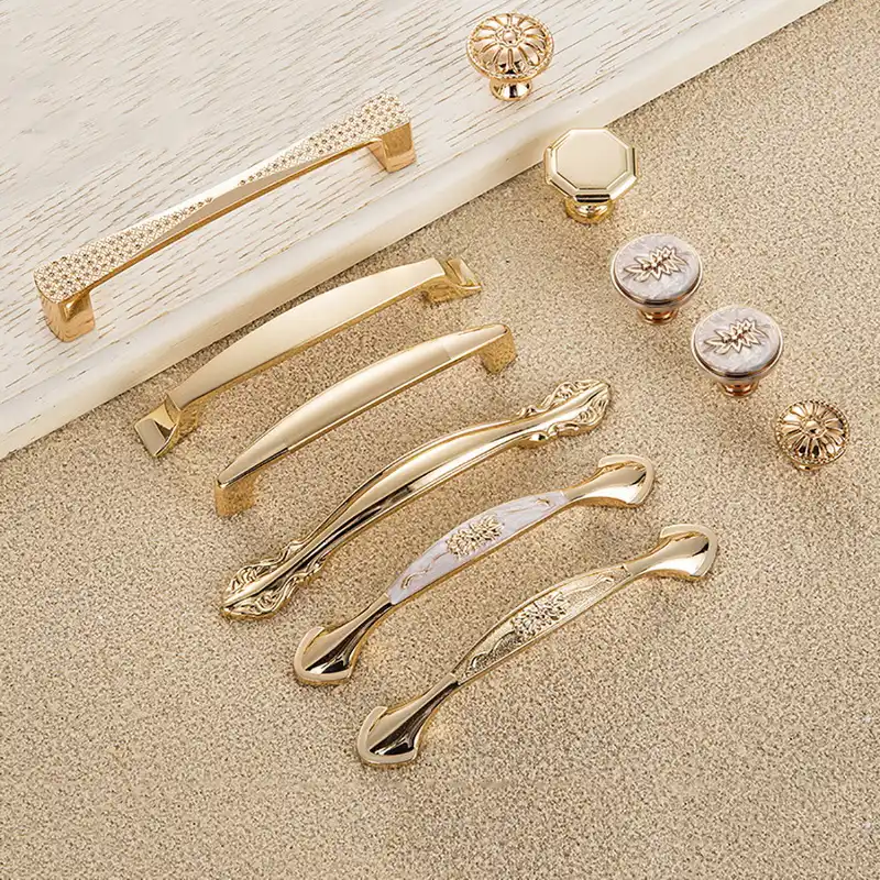 Urijk Zinc Aolly Gold Cabinet Door Handles Wardrobe Door Knob