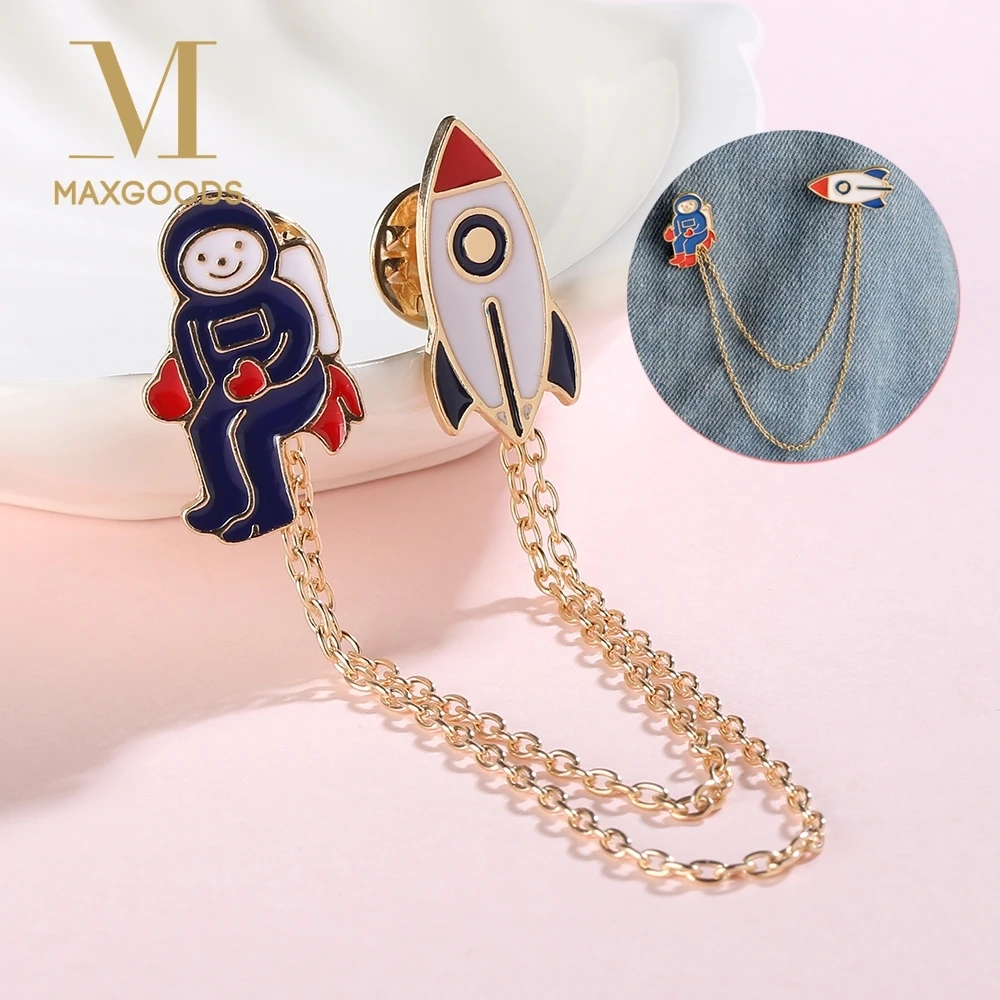 

Personality Brooch Creative Rocket Pilot Animal Bear Tree Wolf Grandmother Enamel Pin Brooch Denim Badge Cartoon Brooches