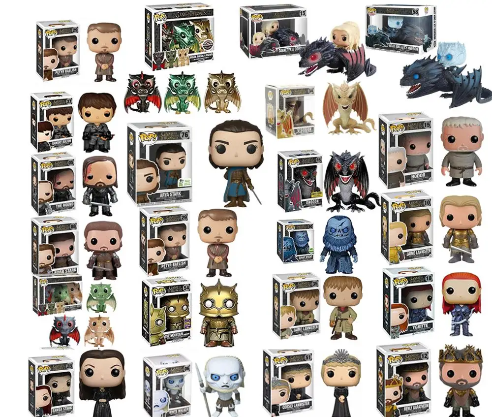 

FUNKO Game of Thrones ARYA STARK DROGON JON SNOW GREY WIND DAENERYS Action Figure Model Vinyl Action & Toy Figures