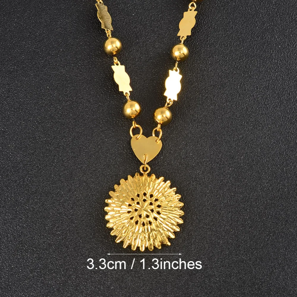 Anniyo Marshall круглый кулон ожерелье с бусинами на цепи для женщин золотой цвет Гавайи Микронезии острова Ювелирные изделия Подарки#155706