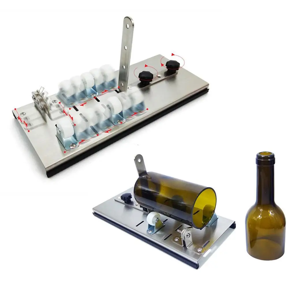 Glass Bottle Cutter 2-10mm Beer Wine Jar Accurate Cutting Machine DIY Recycle Cutting Tool Kit Stainless Steel Smoothly Cutting