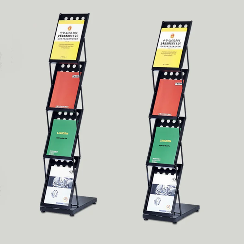 Металлическая выпечка отделка журнал брошюра каталог складной держатель стенд в стенде выставочный магазин дисплей хорошее качество упаковки