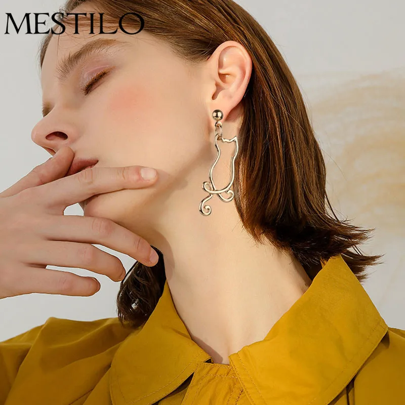 MESTILO Kpop Стиль золотого и серебряного цвета Цвет Симпатичные прекрасный кот