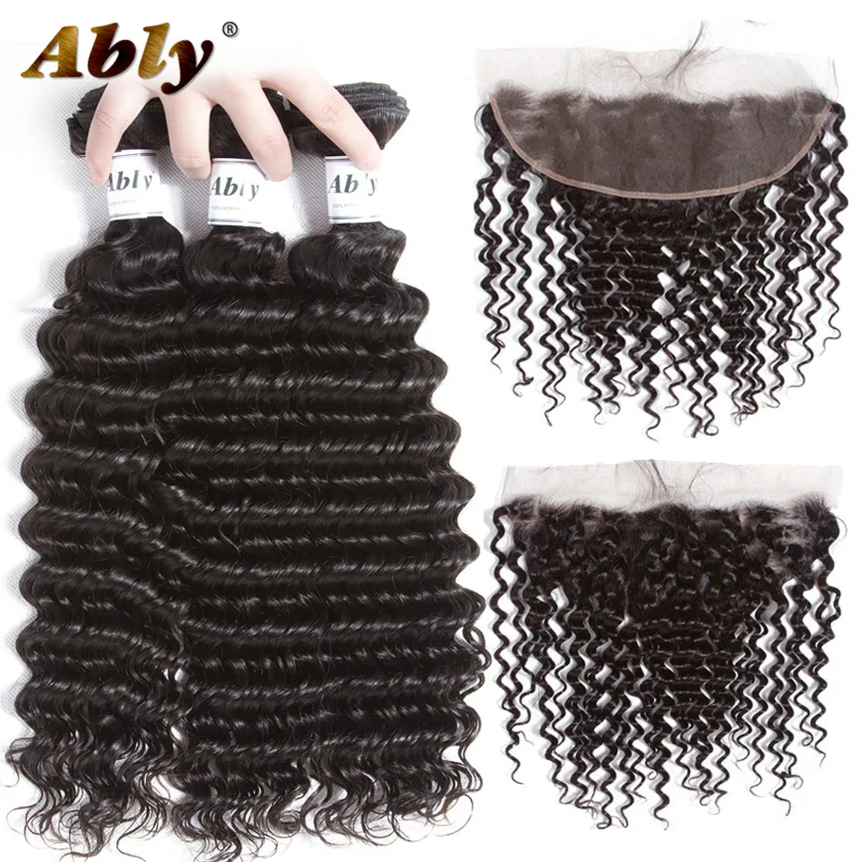 Deep Wave Bundles With Frontal Closure 100% Raw Indian Remy Human Hair With ClosurePre Plucked Lace Frontal Closure With Bundles Deep Wave Bundles With Frontal Closure 100% Raw Indian Remy Human Hair With ClosurePre Plucked Lace Frontal Closure With Bundles