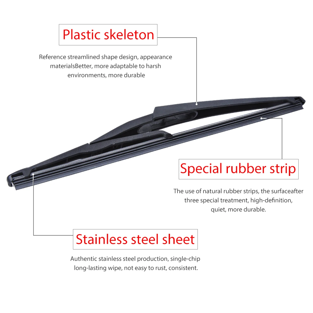 Rear Wiper Arm Blade, for Fiat Grande Punto 2005-2019-OGE Back Windscreen Wiper Assembly Replacement-Natural Rubber auto parts Rear Wiper Arm Blade, for Fiat Grande Punto 2005-2019-OGE Back Windscreen Wiper Assembly Replacement-Natural Rubber auto parts