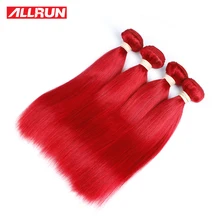ALLRUN Peruvian Straight Human Hair Bundles #Red Color One Piece Double Weft Hair Extension Non Remy Free Shipping