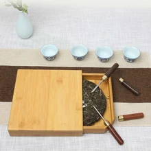 Китайский чайный нож кунг-фу и спиральная игла для чая для ПУ Эр, принадлежности для чая из сандалового дерева, нержавеющая сталь S