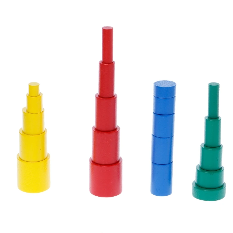 

Montessori Wooden Cylinders Educational Toys Kids Children Early Teaching Gift