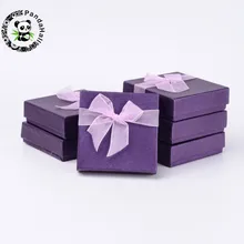 Pandahall 72 шт. квадратный бант органза лента картонный браслет подарочные коробки для ювелирных изделий упаковка и дисплей 9x9x2,7 см