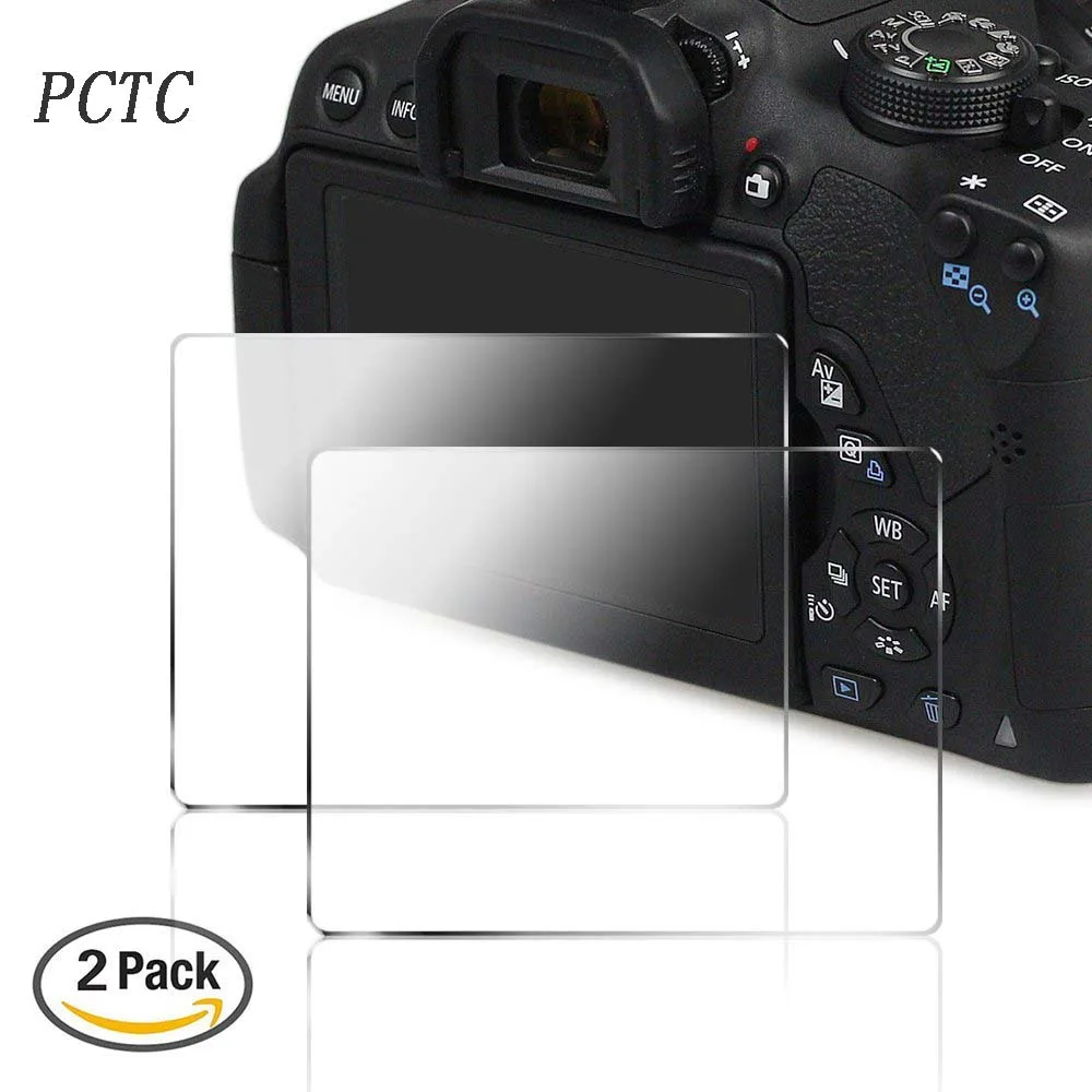 PCTC 2 Packs Camera Screen Protector for 700D 750D 760D T5i T6i T6S Anti scratch Anti
