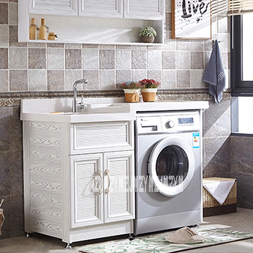 AQ-DW 1.3 M الفضاء الألومنيوم خزانة حمام عالية الجودة شرفة خزانة غسالة الغسيل بركة مزيج مجلس الوزراء