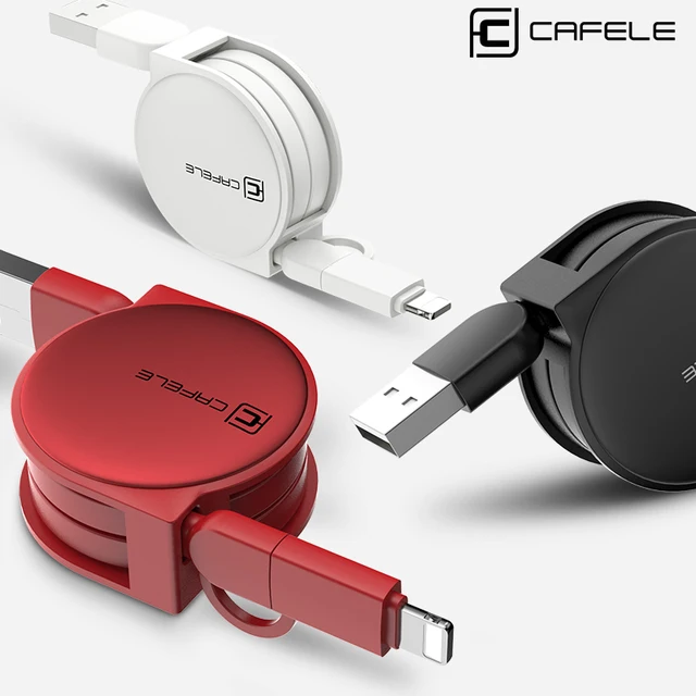 Cafele 1 м 2 в 1 USB кабель быстрой зарядки для iPhone 7 s 6 Micro Тип USB C кабель для Samsung S8 Xiaomi 6 Mi5 Кабели для мобильных телефонов