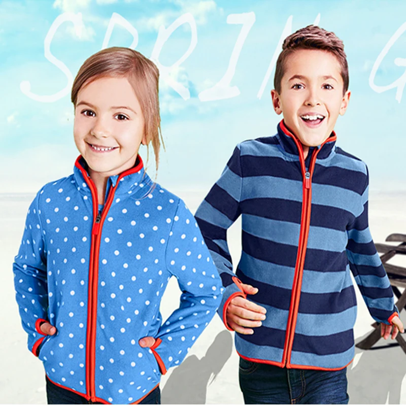 Children casual fleece Jacket Girl polka dot Autumn Cute Coats Toddler