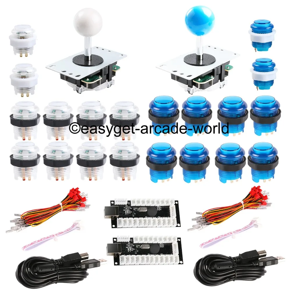 

Arcade Games DIY Bundle Kits USB Encoder To PC Joystick 5 Pin Rockers + 20 x LED Illuminated Push Buttons For USB MAME Cabinet