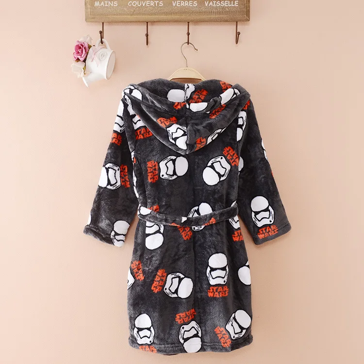 Star War Boys Bathrobe Darth Vader Anakin Skywalker Coral Fleece Kids Pajamas Autumn Winter Warm Children Sleepwear Bath robes