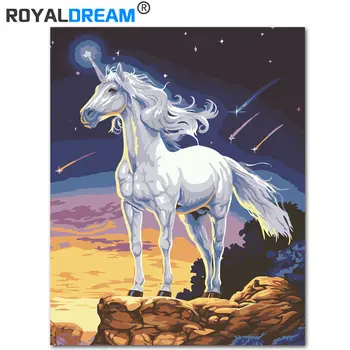 

ROYALDREAM Unrestrained DIY Digital Oil Painting By Numbers Europe Abstract Canvas Painting For Living Room Wall Art