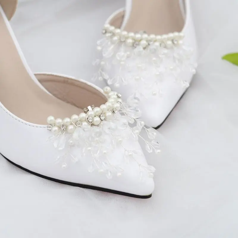 2 шт.; Роскошные модные свадебные туфли на высоком каблуке; декорированные клипсы амулеты «сделай сам»; женские туфли с пряжкой и цветочным орнаментом