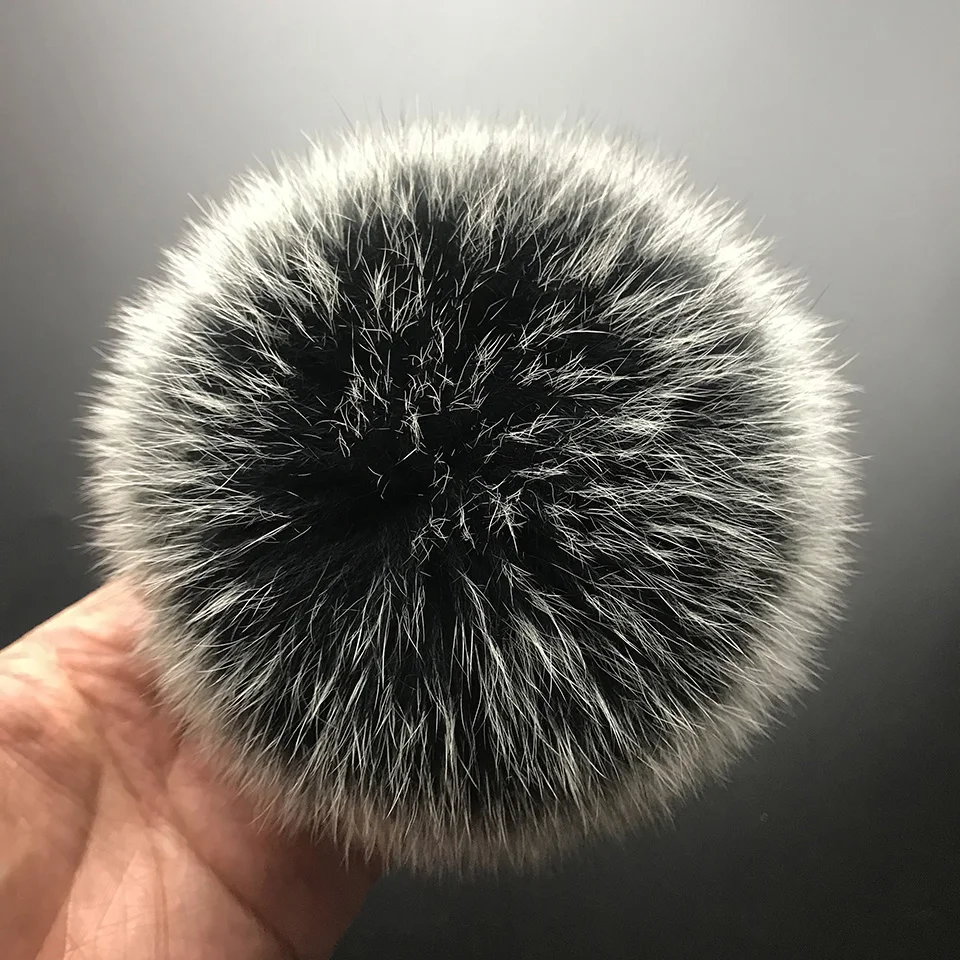 MPPM Real Fox Fur Pompom Genuine Fur Pom Poms Ball for Hats&Caps Big