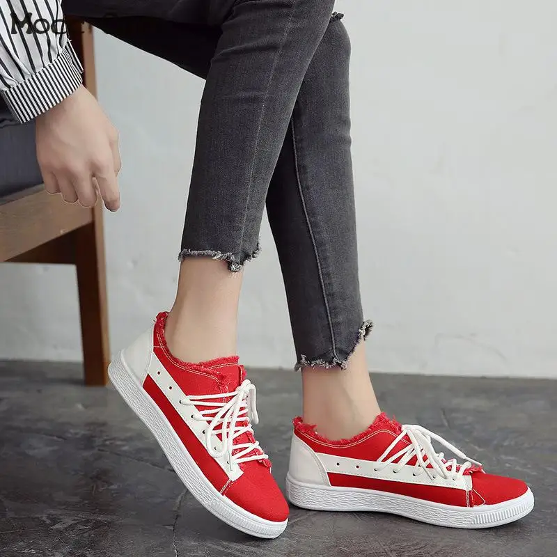 Sommer Frauen Flache Schuhe Lace Up Damen Leinwand Turnschuhe Vulkanisierte Schuh Atmungs Espadrilles Trainer Walking Skateboard Wohnungen