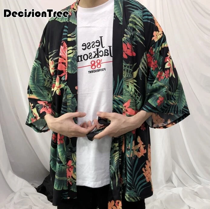 2019 summer mens kimono designer cool japanese clothes swag male streetwear casual outwear jackets harajuku cardigan outwear