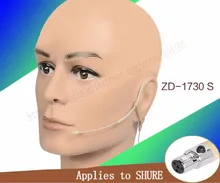 Beige omnidireccional directividad auriculares del gancho del oído del micrófono para Shure Wireless mini XLR 4Pin
