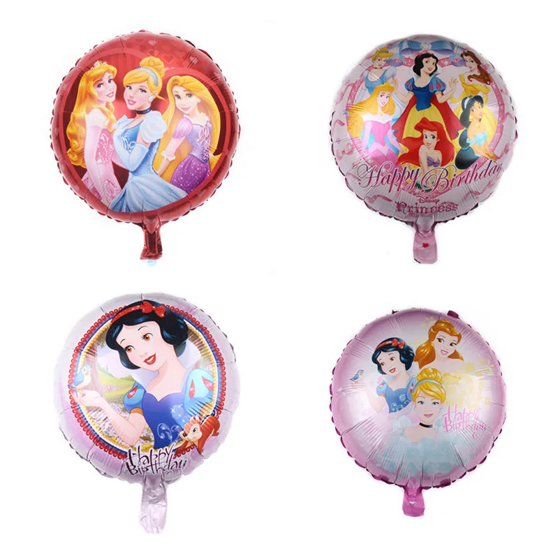 

1pcs/4pcs 23-inch round princess series aluminum balloon white snow princess cartoon birthday party aluminum balloon