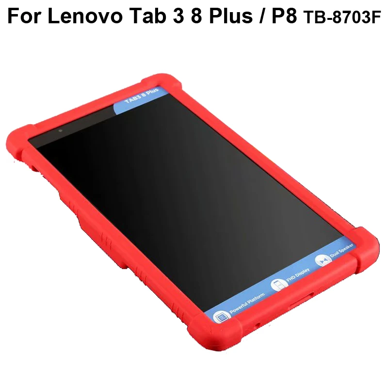 

Silicone Stand Anti Knock Case for Lenovo Tab 3 8Plus Sleeve Pouch Tab3 8 Plus Cover P8 TB-8703 Holder LenovoP8 8703F Capa Bag